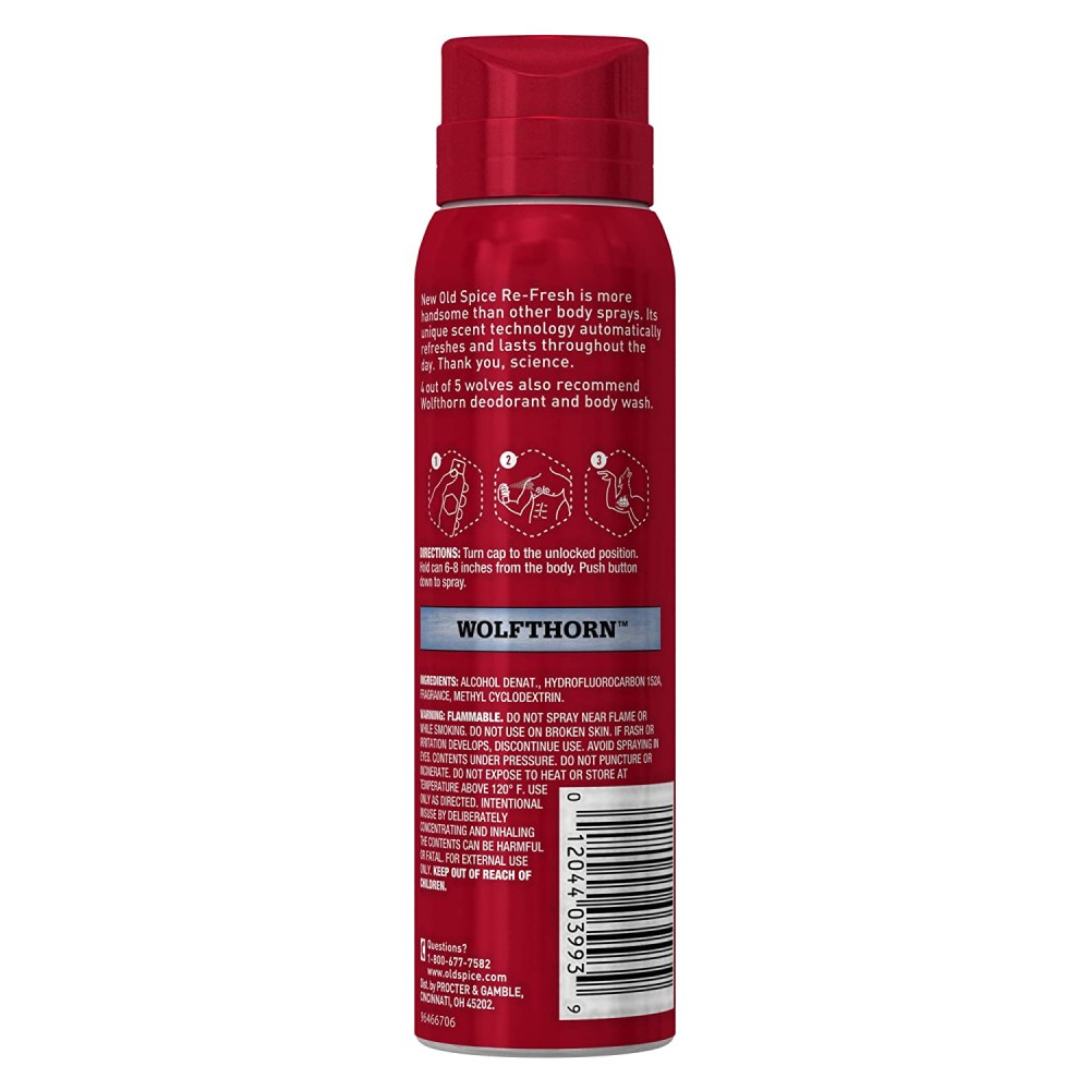 Old Spice Wild Collection Wolfthorn Mens Body Spray Ounce