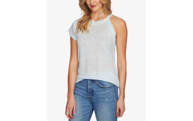  Women’s One-Sleeve Linen Tee (Harbor Light, XL)