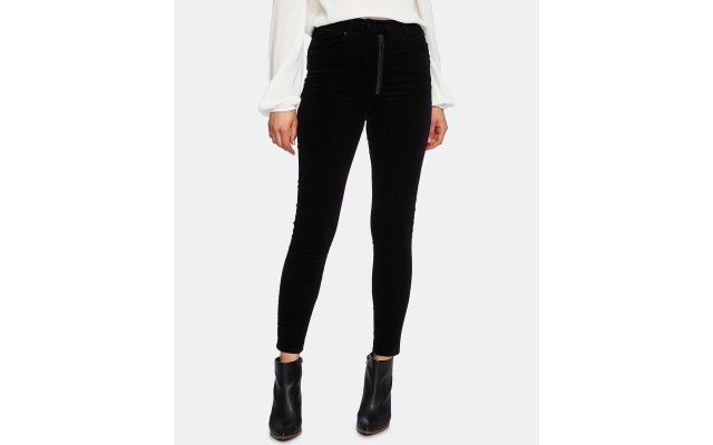  Women's Zipper Corduroy Skinny Pants