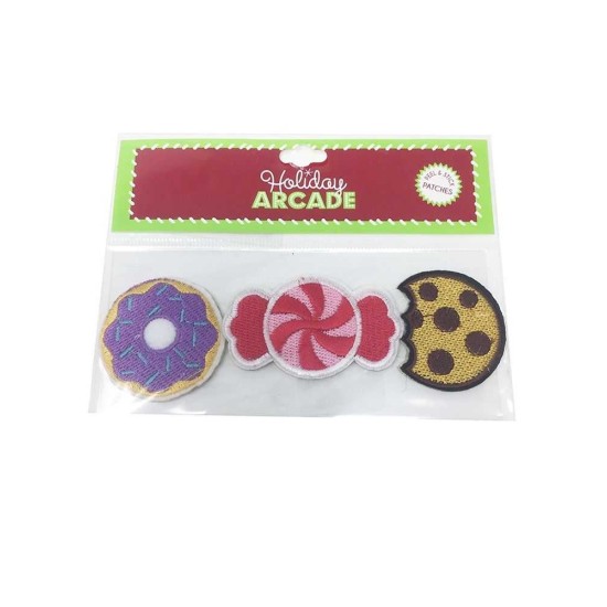 3-Pc. Sweets Cookie Candy Donut Peel & Stick Fabric Craft Patches