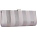  Women’s Frame Striped Satin Clutch (Pewter)