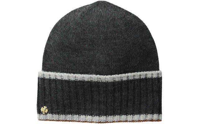 AK Anne Klein Women’s Cuffed Hat With Tipping, Dark Grey, One Size