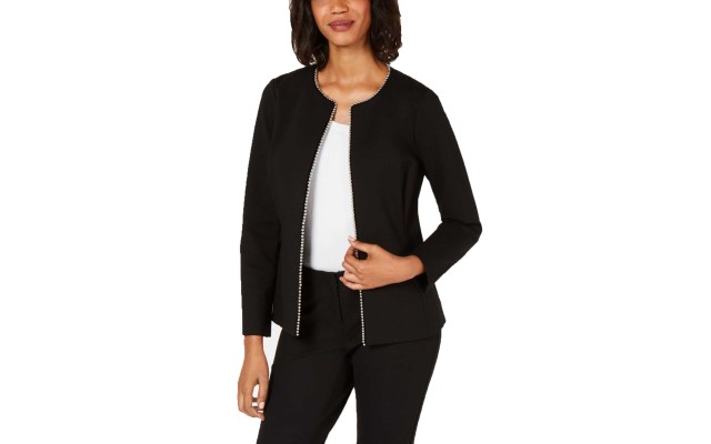  Beaded Zip Jacket (Black, 8P)