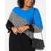   Colorblocked Shift Dress (Blue/Blk, 18W)