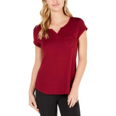 Alfani Essentials Knit Pajama Top (Plum Tart, 2XL)