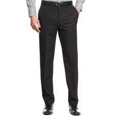 Alfani Flat-Front Slim-fit Herringbone Wrinkle-Resistant Pants (Black, 38X30)