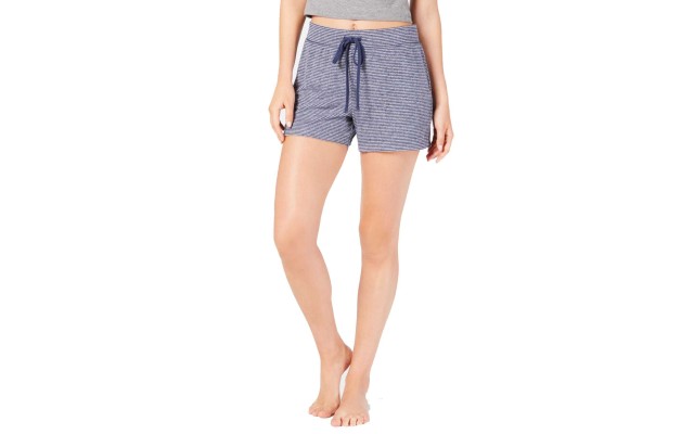  Hacci Striped Sleep Shorts (Navy, 2XL)