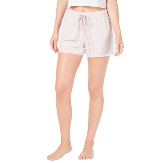  Hacci Striped Sleep Shorts (Pink, 2XL)