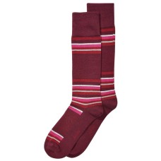 Alfani Men’s Alfa Tech Blocked-Stripe Socks (Burgundy, One Size)