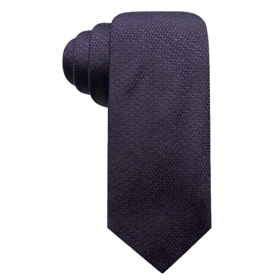  Men’s Circle Dot Slim Silk Tie (Purple)