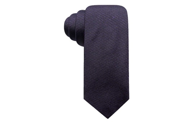  Men’s Circle Dot Slim Silk Tie (Purple)