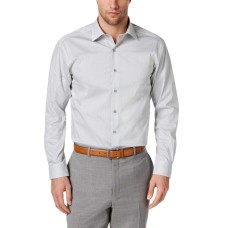 Alfani Men’s Classic/Regular Fit Shaded Cube Print Shirt (White/Teal, 17-17.5 36-37)