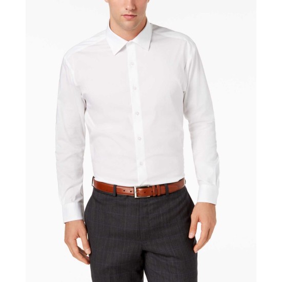  Mens Regular-fit Stretch French-cuff Dress Shirt (White,15-15.5/32-33)