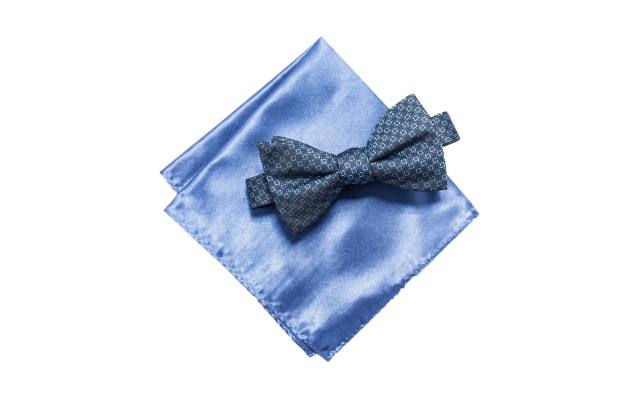  Men’s Satin Cocktail Party Bow Ties & Pocket Square Sets