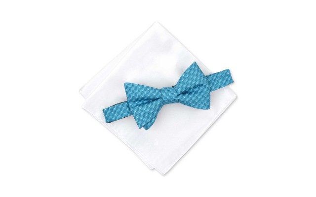  Men’s Satin Cocktail Party Bow Ties & Pocket Square Sets