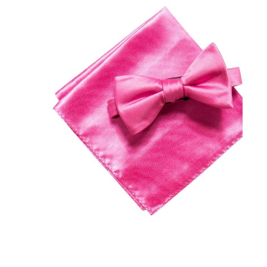 Men’s Satin Cocktail Party Bow Ties & Pocket Square Sets