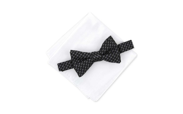  Men’s Satin Cocktail Party Bow Ties & Pocket Square Sets