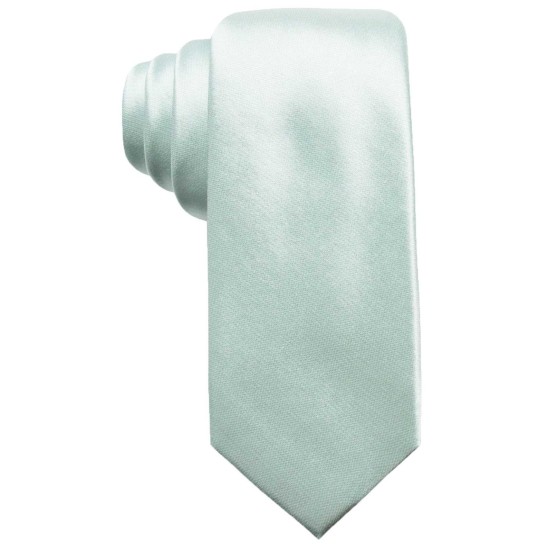  Men’s Solid Silk Slim Tie (Green)