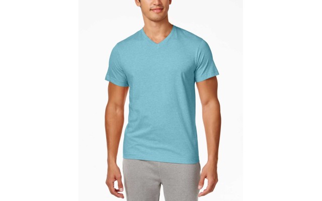  Men’s V-Neck Undershirts (Aqua Heather, XL)
