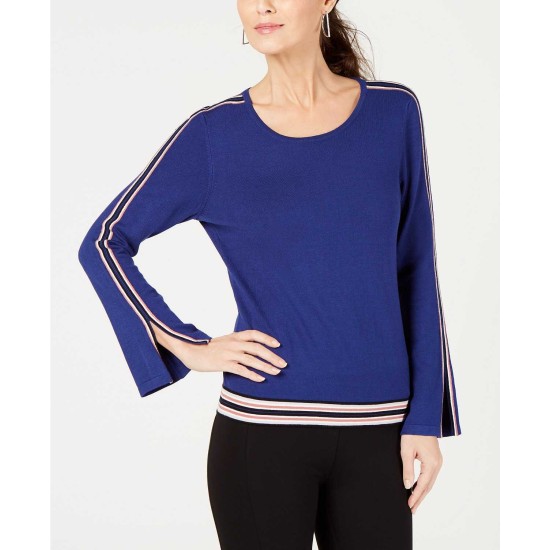  Petite Varsity-striped Sweater (Andromeda,Pet/LGE)