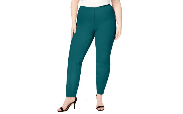  Plus Size Hollywood Skinny Bi-Stretch Pants (Teal, 16W)