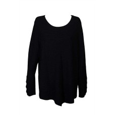 Alfani Plus Size Metallic Ribbed-Knit Tunic Sweater (Black, 0X)
