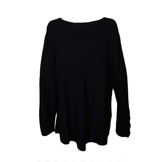  Plus Size Metallic Ribbed-Knit Tunic Sweater (Black, 0X)