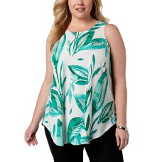 Alfani Plus Size Sleeveless Swing Tunic (Green, 1X)