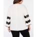  Plus Size Woman’s Embellished-Sleeve Blouse (Beige, 2X) Has defects