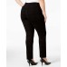  Plus Size Women’s Flocked Hollywood Skinny Pants (Black, 22W)