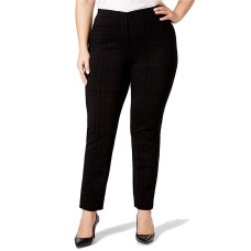 Alfani Plus Size Women’s Flocked Hollywood Skinny Pants (Black, 22W)
