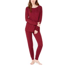 Alfani Printed Knit Pajama Set (Red, 3XL)