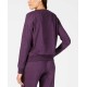  Velvet-Panel Pajama Top (Purple, S)
