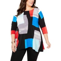 Alfani Woman’s Plus Size Printed High-Low Top Tunics