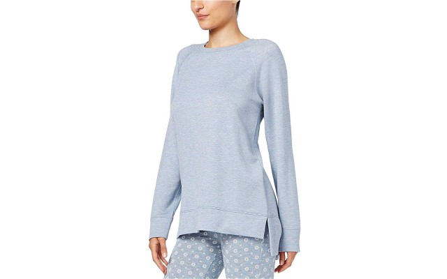  Women’s Heathered Pajama Tunic Pajama Top ( Blue, 3XL)
