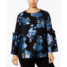 Alfani Women's Plus Metallic Floral-Print Tops