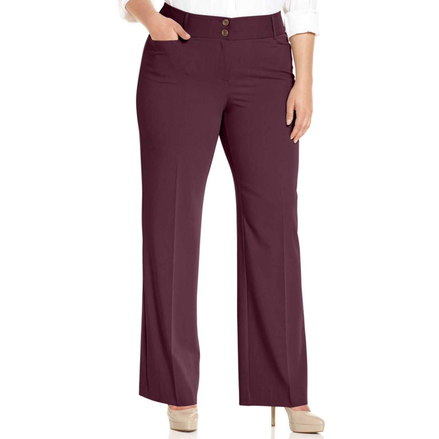 Alfani Women's Plus & Petite Curvy-Fit Tummy Control Slimming Bootcut Pants