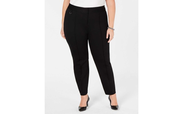  Women's Plus Size Comfort-Waist Pintucked Skinny Pants