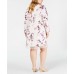  Women’s Plus Size Illusion-Trim Shift Dress (Pink Diaphanous, 14W)