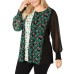  Women's Plus Size Mixed-Print Tunic, Green, 0X