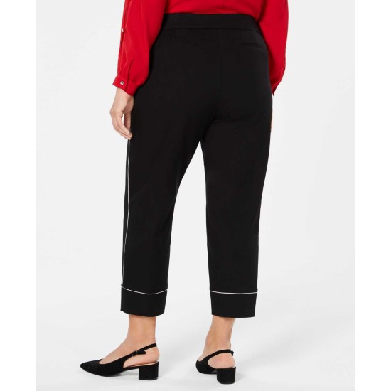   Women’s Plus Size Piped Ankle Pants