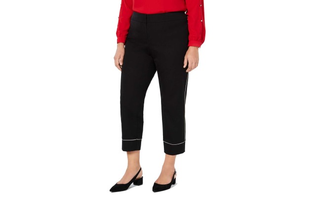   Women’s Plus Size Piped Ankle Pants