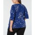  Women's  Plus Size Printed Side-Tie Blouse Tops