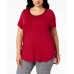  Women's Plus Size Satin-Trimmed Top T-Shirts