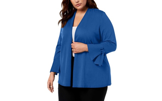  Women's Plus Size Tie-Sleeve Cardigans