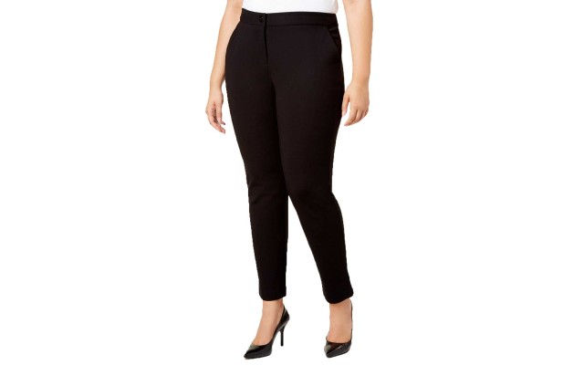  Women's Plus Size Tummy-Control Ponté-Knit Pants