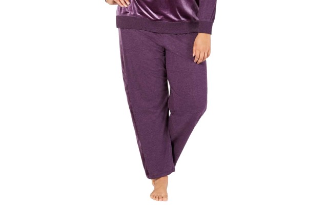  Women's Plus Size Velvet-Stripe Jogger Pajama Pants
