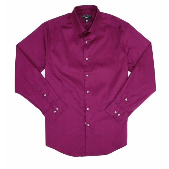 AlfaTech by  Men’s Slim-Fit Stretch Performance Dress Shirt (Purple, 15-15 1/2 -34/35)