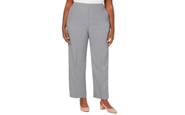  Plus Size Versailles Pull-On Pants (Silver, 20W/Short)
