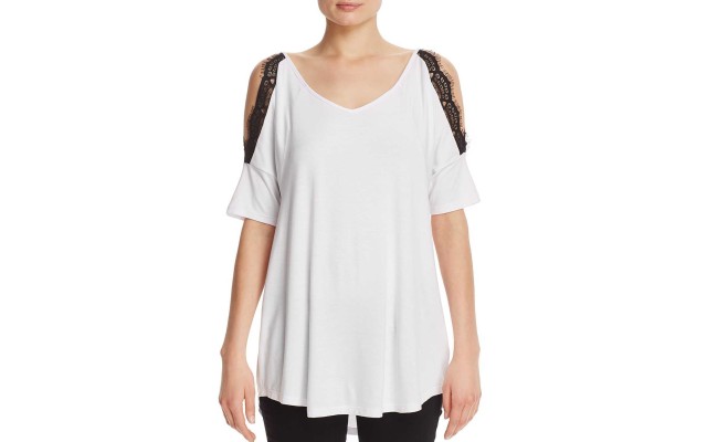  Cold Shoulder Top (White, XL)